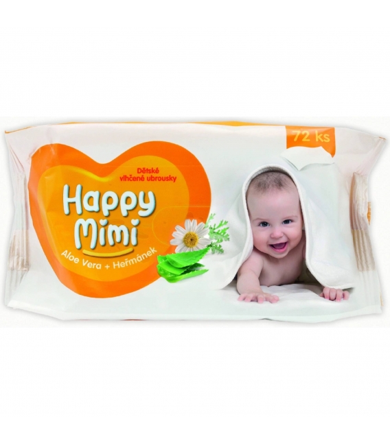 Detské vlhčené utierky Happy Mimi 72 ks