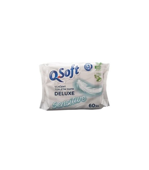 Q Soft Deluxe Sensitive vlhčený toaletný papier 60ks