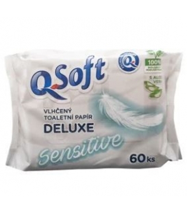 Q Soft Deluxe Sensitive vlhčený toaletný papier 60ks