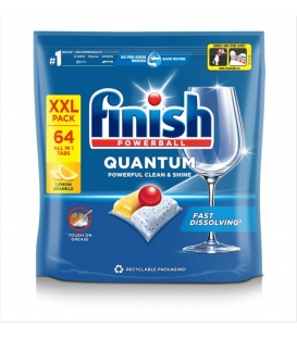 FINISH Quantum Powerball Lemon kapsule do umývačky 64 ks