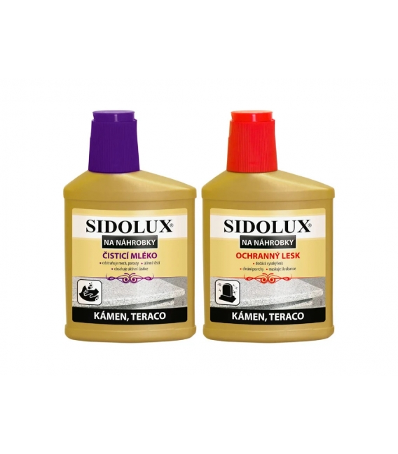 SIDOLUX duopack na ošetrenie náhrobných kameňov (čistič 330ml + ochranný lesk 250ml)
