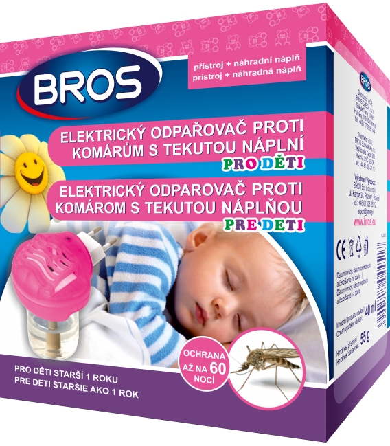 BROS- elektrický odparovač proti komárom pre deti